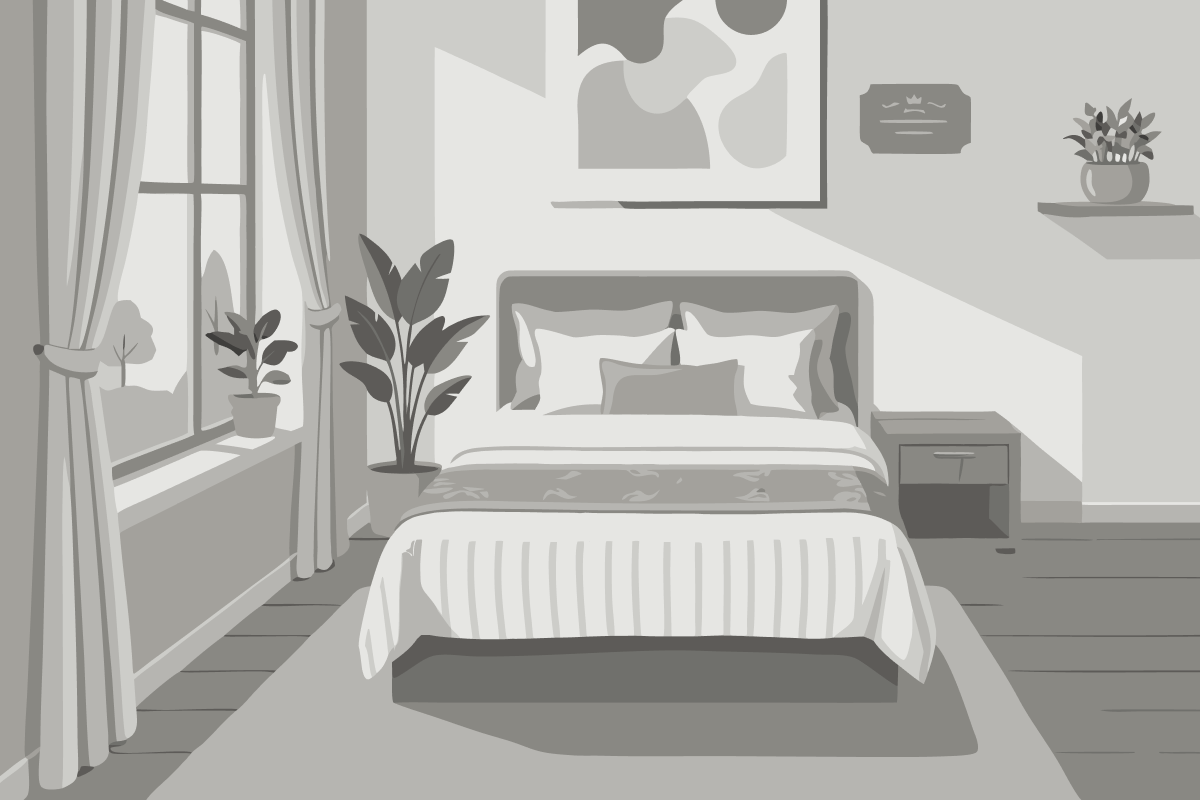 Dreibettzimmer mit Poolblick